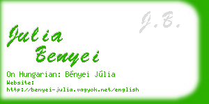 julia benyei business card